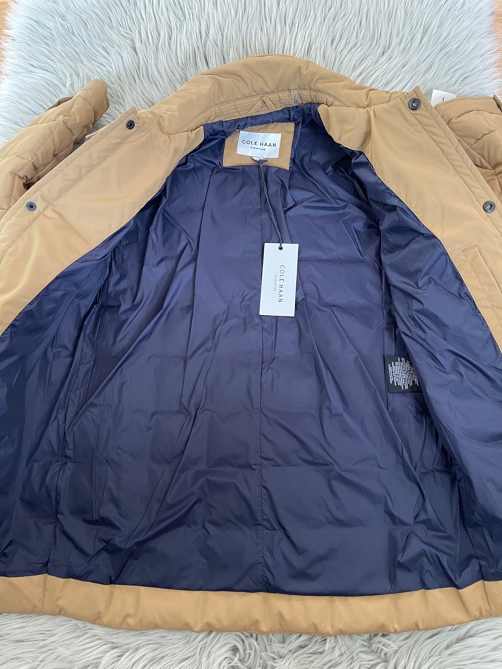 Cole Haan Men's Camel Quilted Puffer Jacket - Picture 7 of 8